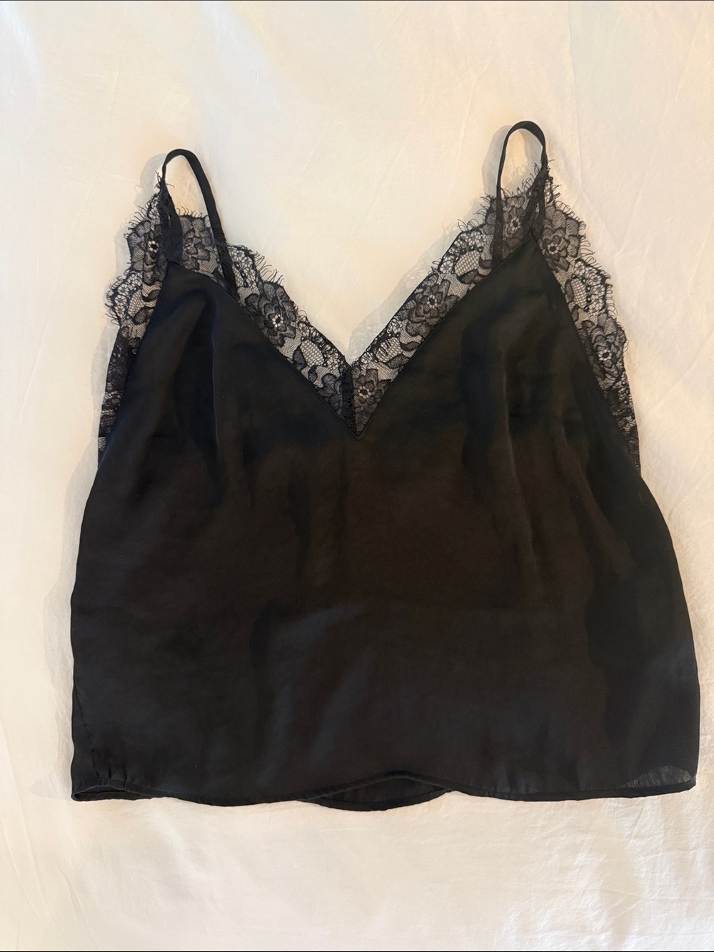 Urban Outfitters Black Lace Trim Satin Camisole